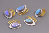 925 Silver Labradorite Big Eye Pendant Necklace Women Jewelry