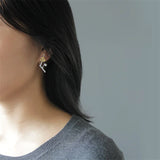 925 Silver Pearl Flower Branch Stud Earrings Women Party Christmas Jewelry