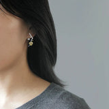 925 Silver Pearl Flower Branch Stud Earrings Women Party Christmas Jewelry