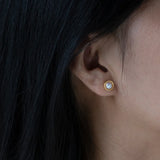 925 Silver Pearl Moonlight Stud Earrings Wedding Jewelry
