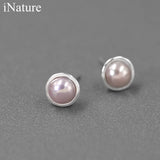 925 Silver Pearl Moonlight Stud Earrings Wedding Jewelry