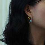 Sterling Silver Moon Leaf Stud Earrings for Women