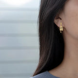 925 Silver Oil Painting Brush Zircon Stud Earrings
