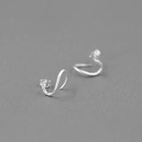 925 Silver Snake Stud Earrings Ear Piercing Jewelry