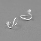 925 Silver Snake Stud Earrings Ear Piercing Jewelry