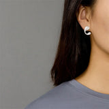 925 Silver Geometric Stud Earrings Minimalist Jewelry