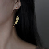 925 Silver Vintage Asymmetric Cloud Long Drop Earrings