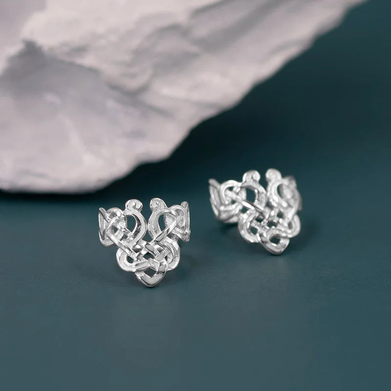 925 Silver Vintage Crown Ear Cuff Non-Piercing Clip Earrings