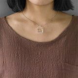 Cat at Home 925 Silver Long Chain Choker Necklace Jewelry