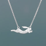 Flying Rabbit 925 Silver Chain Choker Necklace For Women