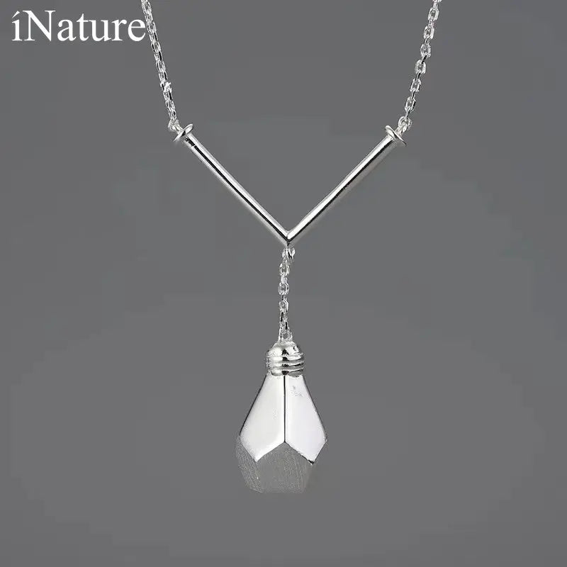 Geometric Pendant 925 Silver Choker Necklace Jewelry Gift