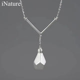 Geometric Pendant 925 Silver Choker Necklace Jewelry Gift