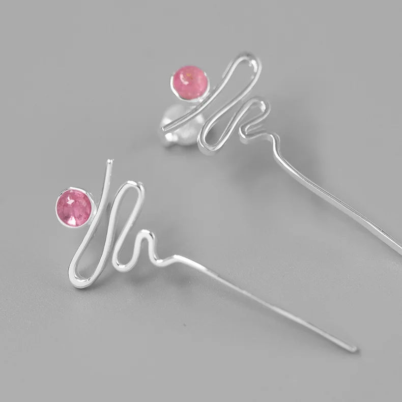 925 Sterling Silver Tourmaline Stone Earrings for Women