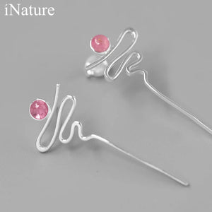 925 Sterling Silver Tourmaline Stone Earrings for Women