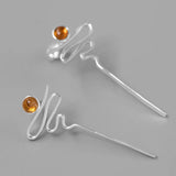 925 Sterling Silver Tourmaline Stone Earrings for Women