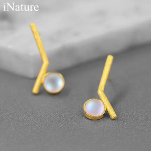 925 Silver Crystal Geometry Stud Earrings Women's Jewelry Gift