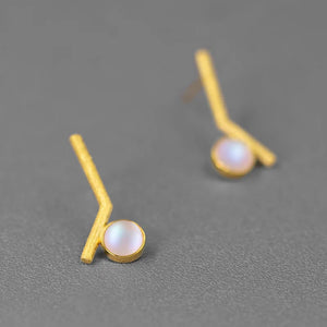 925 Silver Crystal Geometry Stud Earrings Women's Jewelry Gift
