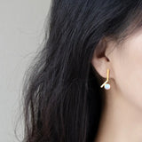 925 Silver Crystal Geometry Stud Earrings Women's Jewelry Gift