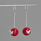 925 Silver Turquoise Butterfly Drop Earrings Wedding Jewelry