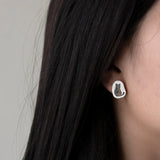 Cat Ear Stud Earrings 925 Silver Enamel for Women Girls