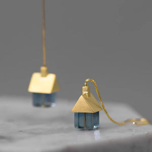 Fluorite House Cloud Drop Earrings 925 Silver Tassel Jewelry