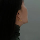 Sterling Silver Flying Rabbit Circle Hoop Earrings for Women