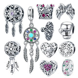 925 Silver Dream Catcher Angel Wing Charms Bracelet Beads
