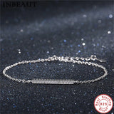 925 Silver CZ Bracelet Women Wedding Chain Jewelry