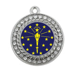 Indiana Flag Circle Charm for Jewelry Making