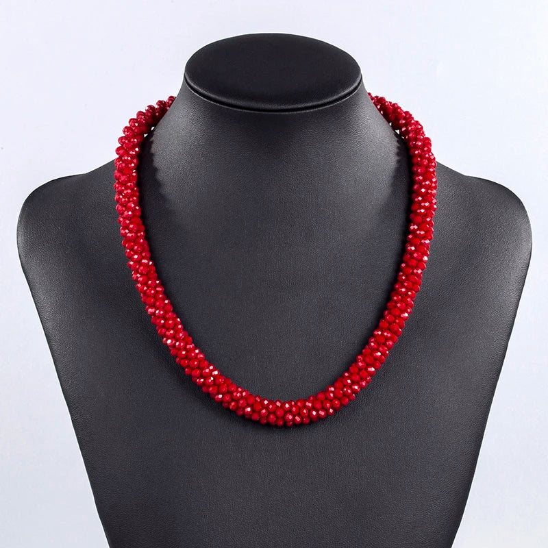 Crystal Beads Necklace for Women Gift Multicolor