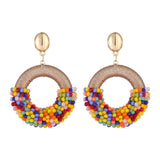 Crystal Bead Drop Earrings for Women Long Jewelry