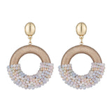 Crystal Bead Drop Earrings for Women Long Jewelry