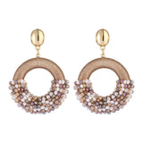 Crystal Bead Drop Earrings for Women Long Jewelry