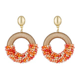 Crystal Bead Drop Earrings for Women Long Jewelry
