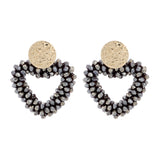 Heart Drop Crystal Beads Earrings Jewelry Gift