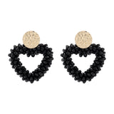 Heart Drop Crystal Beads Earrings Jewelry Gift