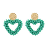 Heart Drop Crystal Beads Earrings Jewelry Gift
