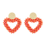 Heart Drop Crystal Beads Earrings Jewelry Gift