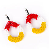 Colorful Bead Crystal Drop Earrings for Women Gift