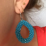 Vintage Crystal Beaded Drop Earrings for Women