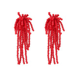 Colorful Bead Tassel Crystal Earrings for Women Gift