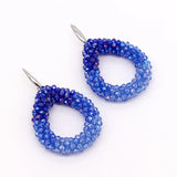 Water Drop Crystal Earrings Vintage Style Long Beads Big Earrings
