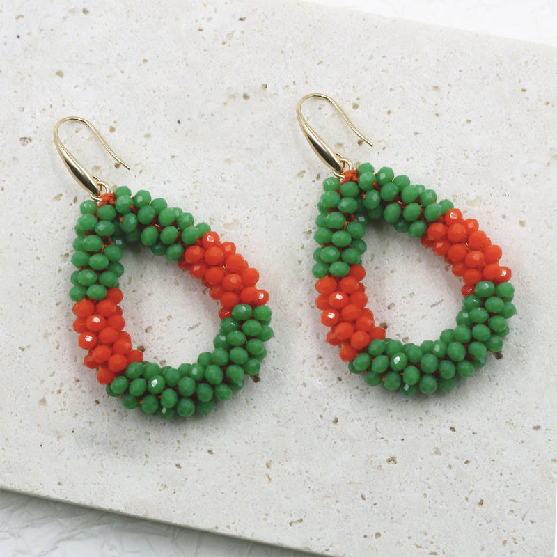 Water Drop Crystal Earrings Vintage Style Long Beads Big Earrings