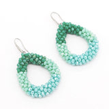 Water Drop Crystal Earrings Vintage Style Long Beads Big Earrings