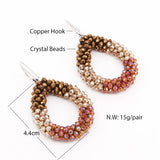 Water Drop Crystal Earrings Vintage Style Long Beads Big Earrings