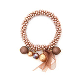 Crystal Beads Silk Ribbon Bracelet Boho Jewelry Gift