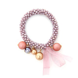 Crystal Beads Silk Ribbon Bracelet Boho Jewelry Gift