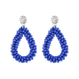 Crystal Water Drop Earrings Faceted Beads Vintage Boho Long Earrings