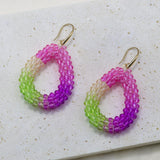Colorful Water Drop Earrings Crystal Big Long Jewelry Gift