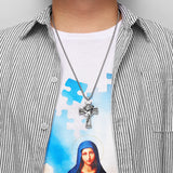 INRI Jesus Cross Religon Amulet Stainless Steel Men Women Necklaces